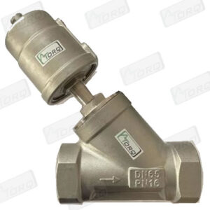 Pneumatic angle type control valve